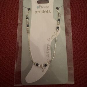 Funcoo's Beaded Anklets in Gold with Black & White Beads